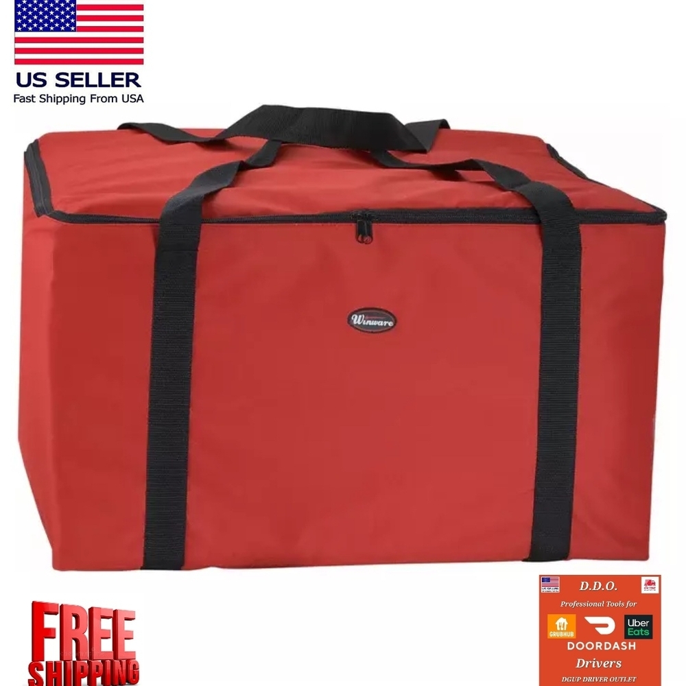 #1 Original Winware XXL Heavy Duty Pizza Food Delivery Bag 6*XLRed Messenger Bag